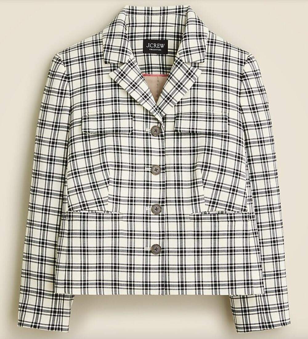 J. Crew Collection Plaid Blazer Jacket Italian wool blend - Picture 1 of 11